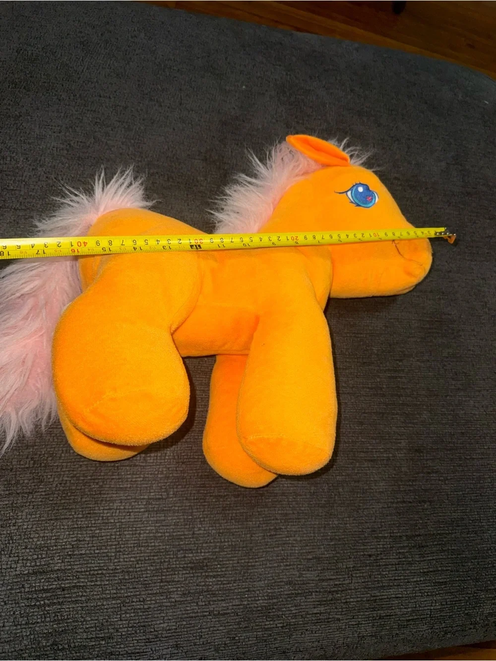 Carousel Soft Toys Orange Plush Pony Horse Pink Mane Stuffed Animal 14” Cute
